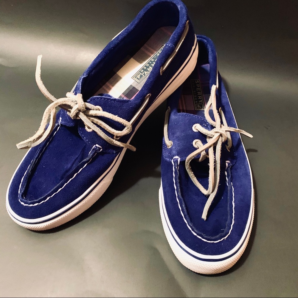 Sperry Top-Rider blue suede shoe size 8